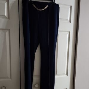 NYC Navy Blue and Gold Pants with Relaxed Fit